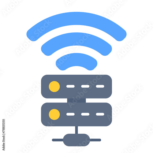 Wifi Server icon vector image. Can be used for Web Hosting.