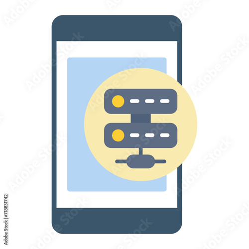 Mobile App Server icon vector image. Can be used for Web Hosting.