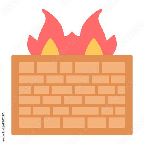 Firewall icon vector image. Can be used for Web Hosting.