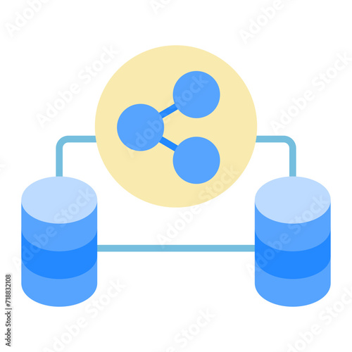 Database Sharing icon vector image. Can be used for Web Hosting.