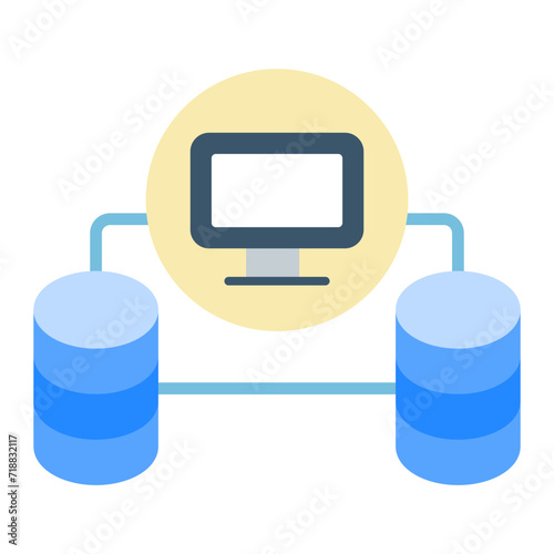 Database Network icon vector image. Can be used for Web Hosting.