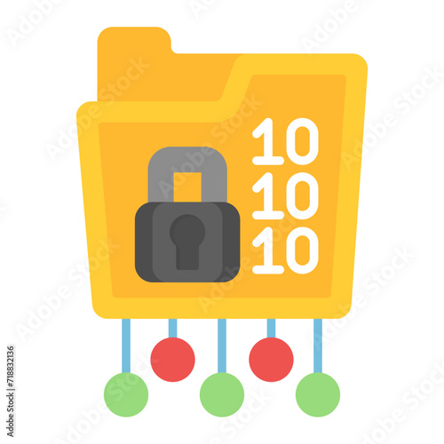 Database Encryption icon vector image. Can be used for Web Hosting.