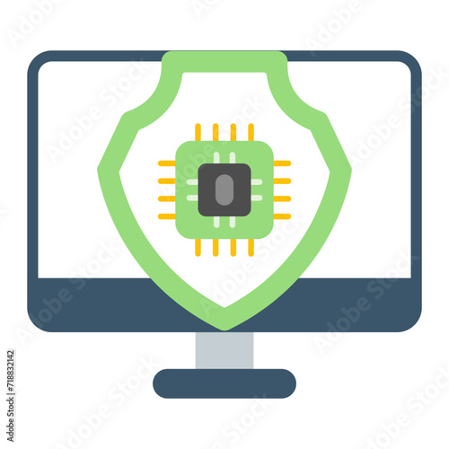 Cyber Security icon vector image. Can be used for Web Hosting.