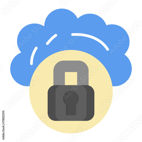 Cloud Security icon vector image. Can be used for Web Hosting.