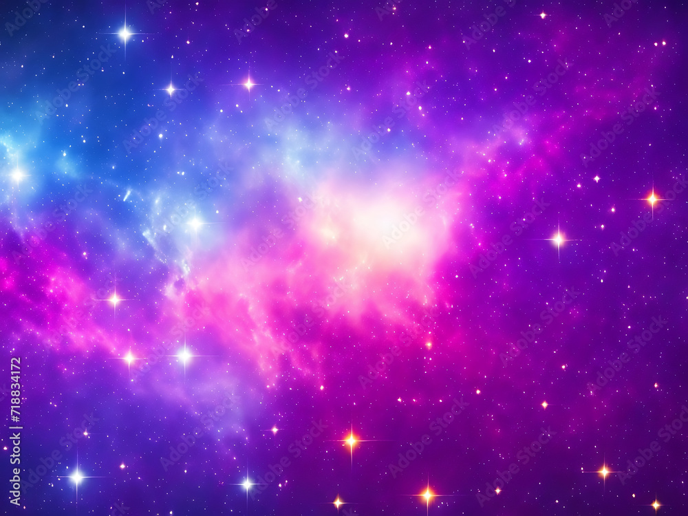 Beautiful galaxy background with nebula cosmos stardust and bright shining stars in universe