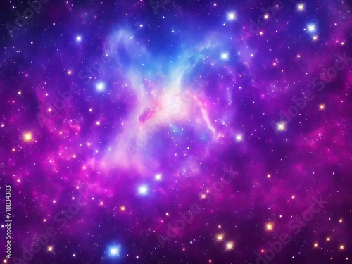 Beautiful galaxy background with nebula cosmos stardust and bright shining stars in universe