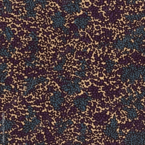 Baroque Leopard Fusion Pattern. Leopard spots with baroque floral elements in a seamless pattern.