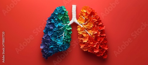 Colorful Lungs: A Vibrant Display of the Respiratory System Generative AI