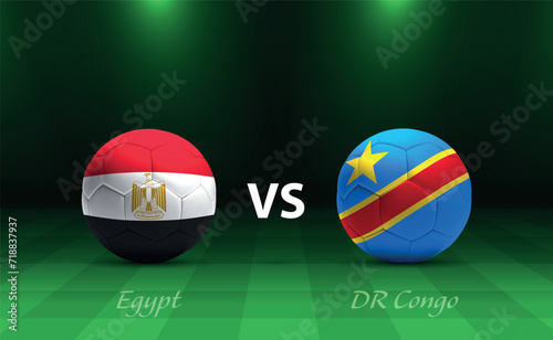 Egypt vs DR Congo soccer scoreboard broadcast template for africa 2023