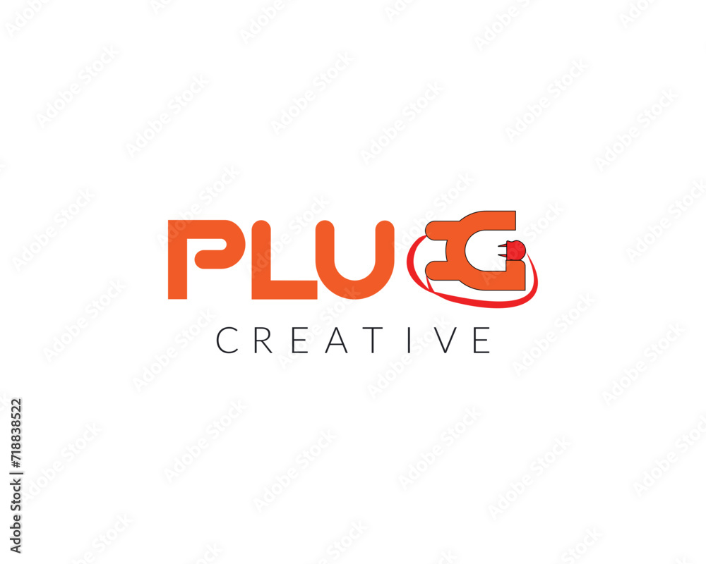Letter E Electric Plug Logo, Letter E and Plug combination, flat design logo template element, vector illustration.