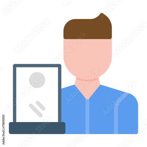 Digital Native Male icon vector image. Can be used for New Media.