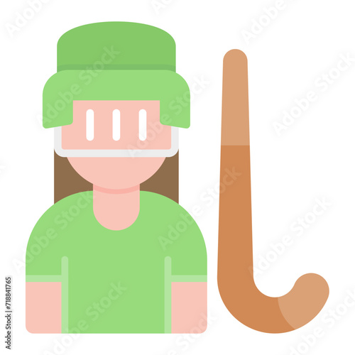 Hockey Player Female icon vector image. Can be used for Hockey.