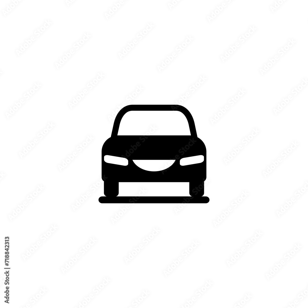 Auto icon symbol. Car on road icon isolated on white background Auto icon symbol. Car on road icon isolated on white background