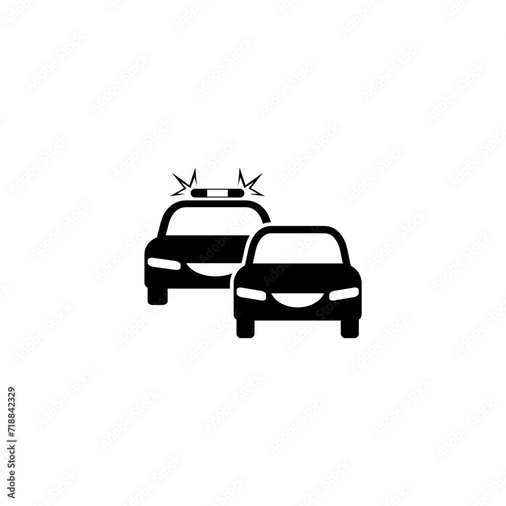 Car chase icon isolated on white background. Car chase icon isolated on white background.