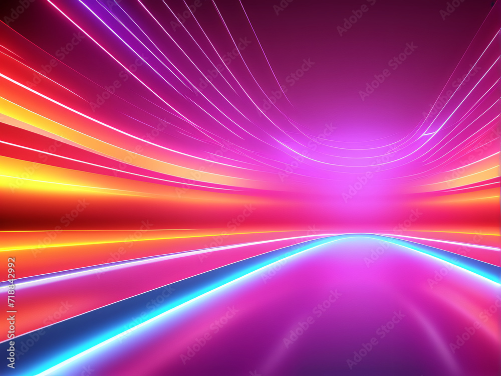 Vibrant Purple Wave Energy Flowing in Abstract Light Design