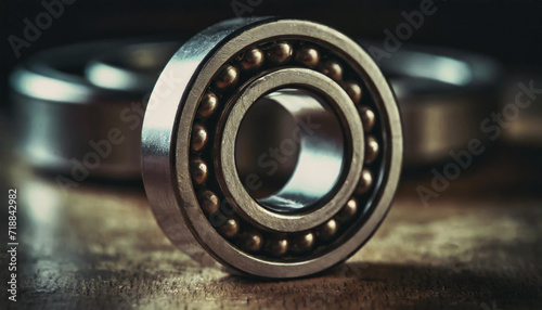 Ball bearing, parts, metal, iron, stainless steel, old, close-up
