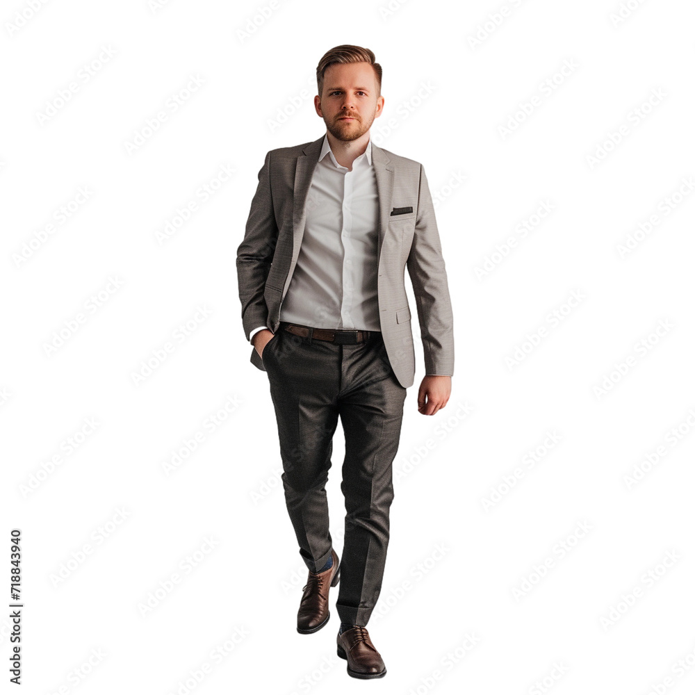 business man walking, front view isolates on transparent background business man walking, front view isolates on transparent background