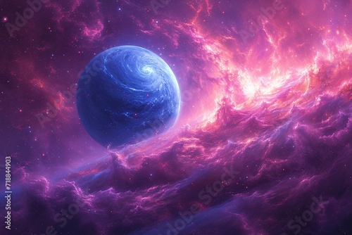 Purple Planetary Puzzle: A Celestial Sensation for the Month of April Generative AI