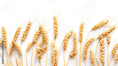 Wheat spikelet's isolated on white background.