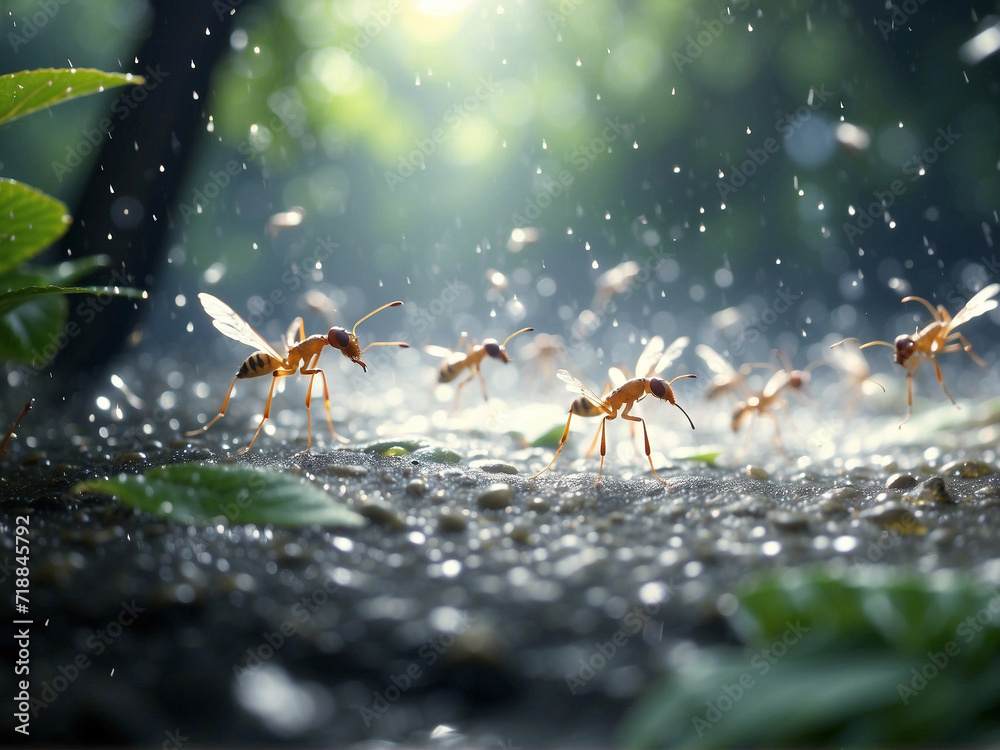 Flying ants in the forest Flying ants in the forest