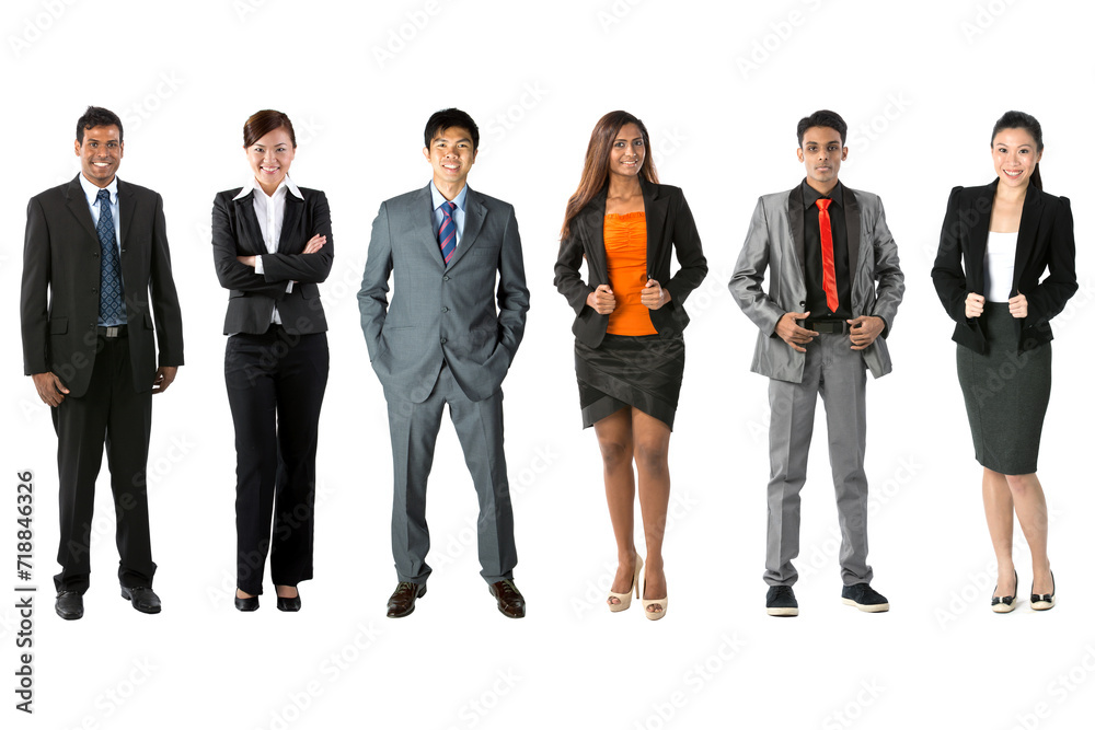 Obraz premium Portrait of a happy Asian Business team.