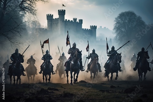 Dark medieval battle scene