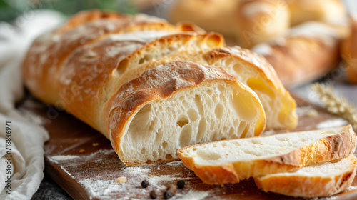 Homemade Italian ciabatta bread