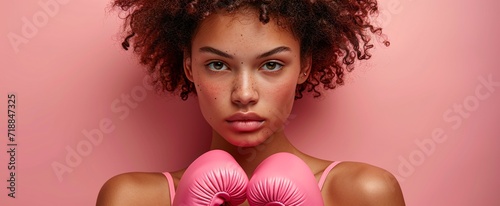 Pink Boxing Gloves and Red Hair: A Catchy and Optimized Adobe Stock Image Title Generative AI photo