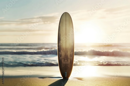 a surfboard on ocean background