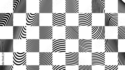 horizontal black and white checked sport or racing flag for pattern background design. vector illustration, banner, seamless, chessboard,