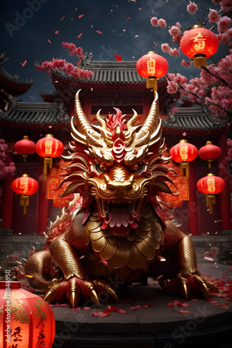 Chinese new year celebration as the year of the dragon