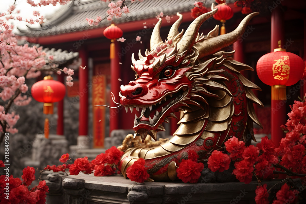 Chinese new year celebration as the year of the dragon
