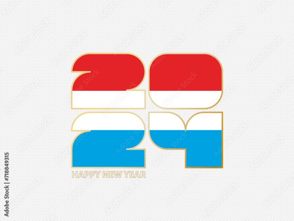 Abstract numbers 2024 with flag of Luxembourg. Abstract numbers 2024 with flag of Luxembourg.
