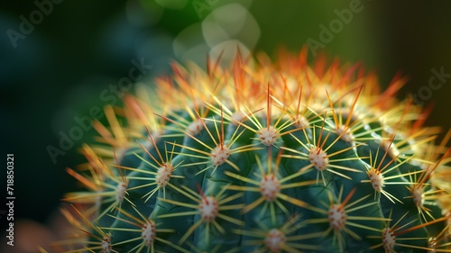 macro shot of a beautiful green cactus