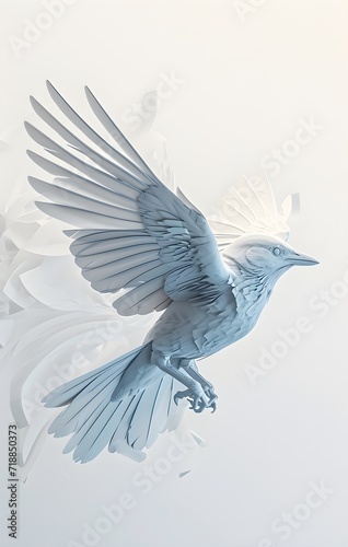 fantasy bird flying through the air, 3d illustration © Logo Artist