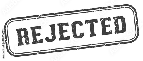rejected stamp. rejected rectangular stamp on white background