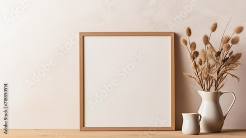 Empty wooden picture frame mockup, cup, coffee, tea, drink, white, breakfast, table, frame, cafe, mug, beverage, kitchen, saucer, isolated, food, hot, blank, wood, photo, brown, interior, teapot
