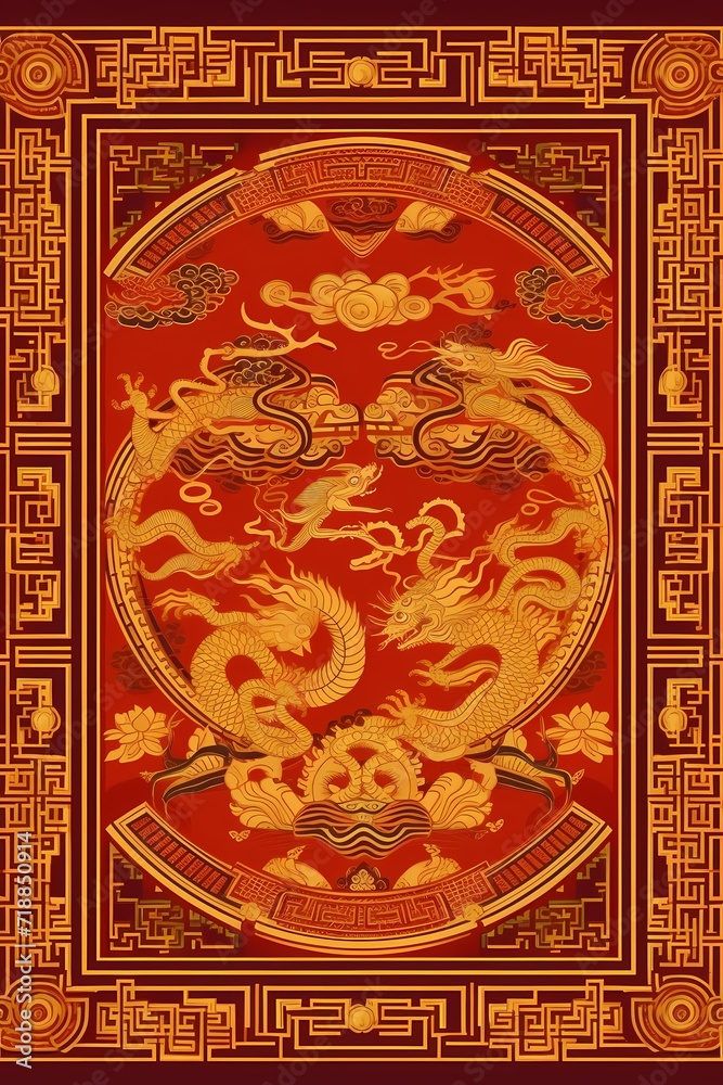 Chinese traditional pattern background for Chinese new year greeting card