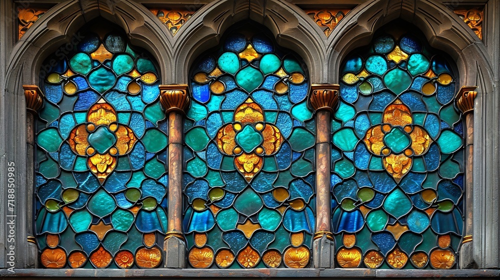 Stained Glass Window with Monthly Events and Trends Generative AI