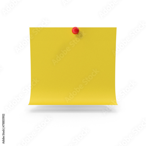Sticky Note with Push Pin PNG