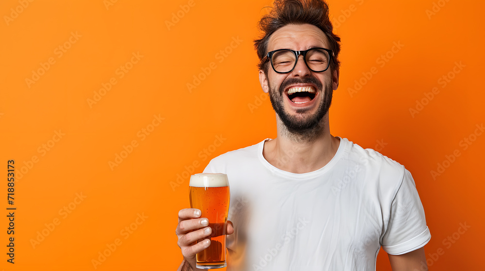 Portrait of happy smiling man drinking beer Portrait of happy smiling man drinking beer