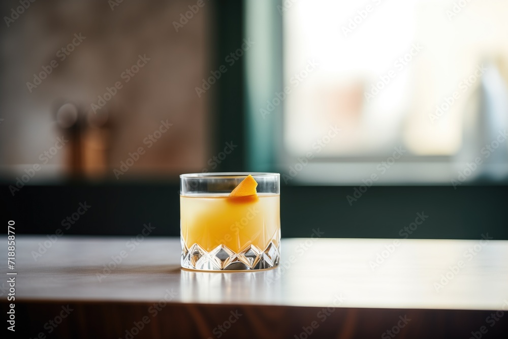 whiskey sour in elegant glass, backlit for a soft glow whiskey sour in elegant glass, backlit for a soft glow