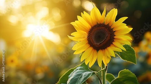 Close-up of sunflower growing outdoors during sunny day 