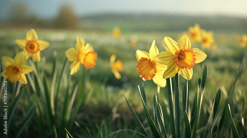 Daffodil flowers in the field Daffodil flowers in the field