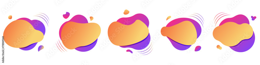 set of vector abstract fluid liquid shapes with gradient neon colors, offer, speech bubble, pink, purple set of vector abstract fluid liquid shapes with gradient neon colors, offer, speech bubble, pink, purple