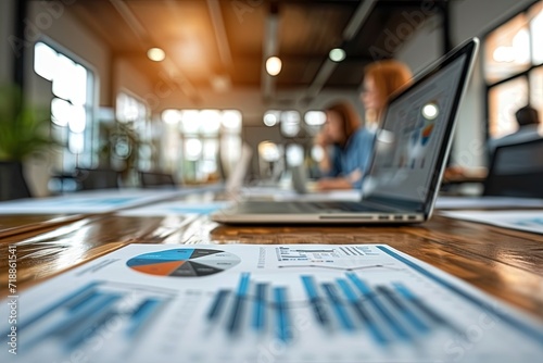 Wallpaper Mural Businessmen meeting in the office Analyze documents and graphs to increase sales. AI Generated Torontodigital.ca