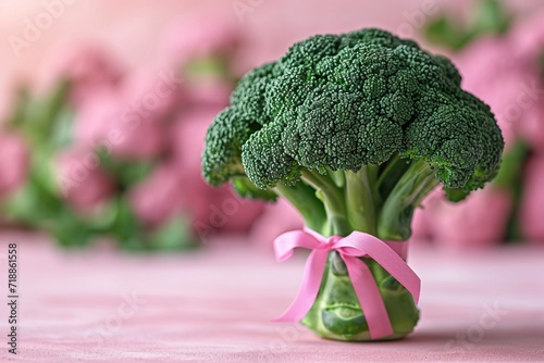 Pink Broccoli Bouquet Generative AI