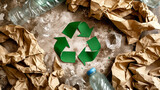 Cycle of Renewal: A Triad of Green Arrows Amidst Waste