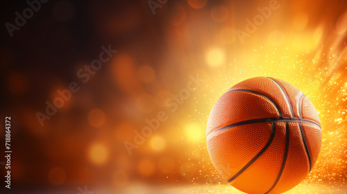 3d render ball hit basket basketball goal angle view