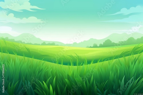 Green field meadow background. Generative AI